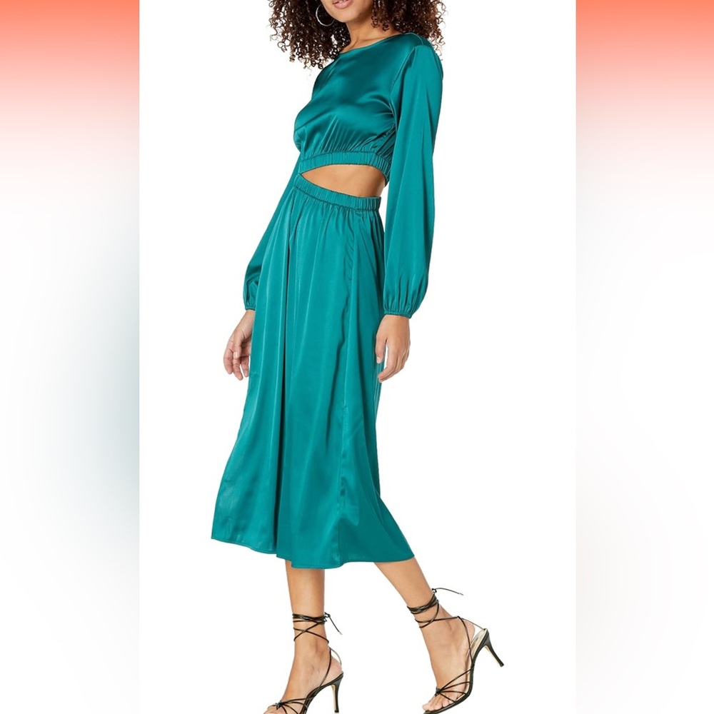 NWT The Drop Women's Jacob Long Sleeve Cut Out Midi Dress
